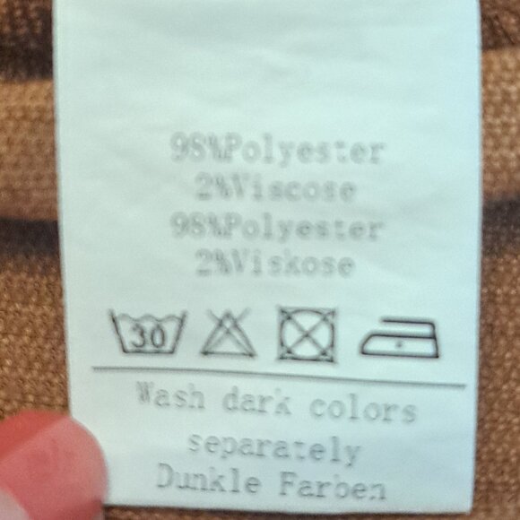 Kancy Kole Brown Corduroy Bib Overall Belted Midi Dress Size Lg - Picture 9 of 10